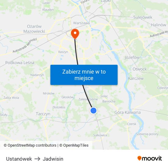 Ustanówek to Jadwisin map