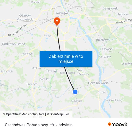 Czachówek Południowy to Jadwisin map