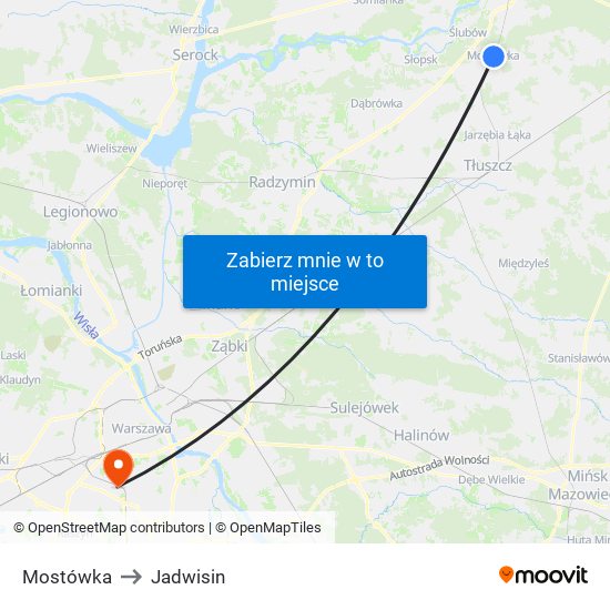 Mostówka to Jadwisin map