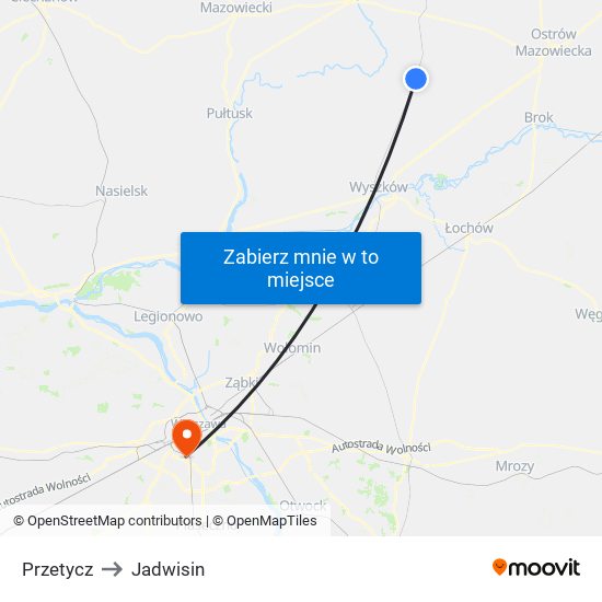 Przetycz to Jadwisin map