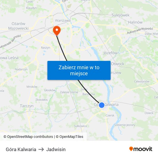 Góra Kalwaria to Jadwisin map