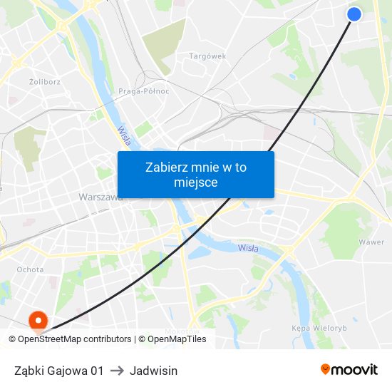 Ząbki Gajowa 01 to Jadwisin map