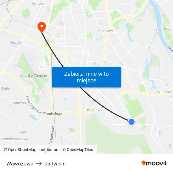 Wąwozowa to Jadwisin map