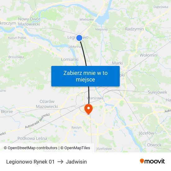 Legionowo Rynek 01 to Jadwisin map