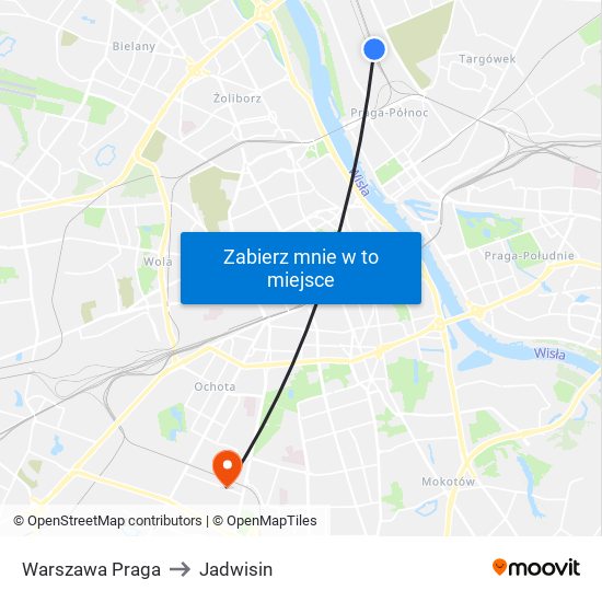 Warszawa Praga to Jadwisin map