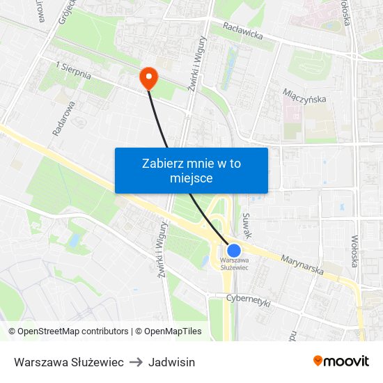 Warszawa Służewiec to Jadwisin map