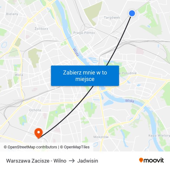 Warszawa Zacisze - Wilno to Jadwisin map
