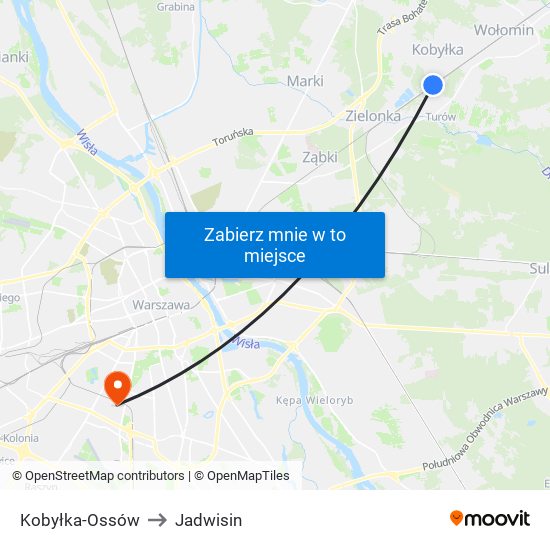 Kobyłka-Ossów to Jadwisin map