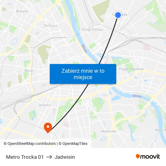 Metro Trocka 01 to Jadwisin map