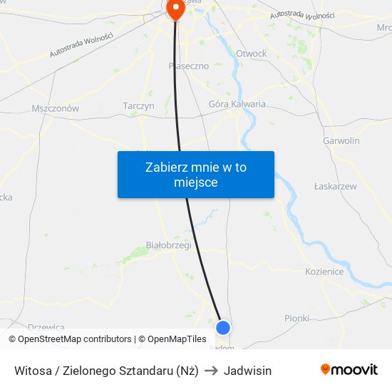 Witosa / Zielonego Sztandaru (Nż) to Jadwisin map