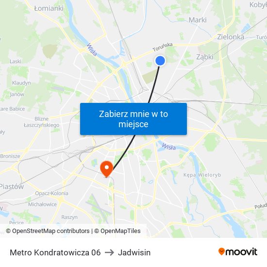 Metro Kondratowicza 06 to Jadwisin map