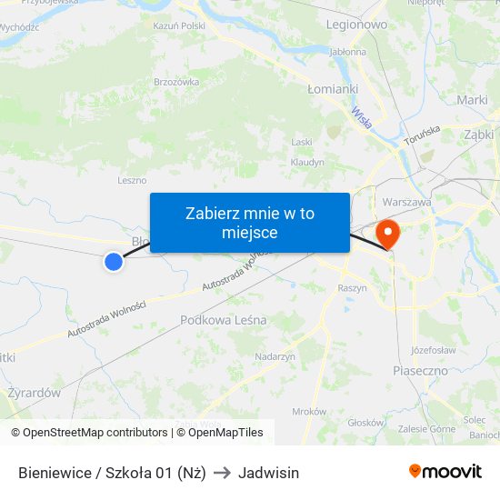 Bieniewice / Szkoła 01 (Nż) to Jadwisin map