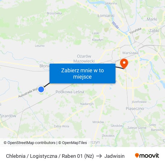 Chlebnia / Logistyczna / Raben 01 (Nż) to Jadwisin map