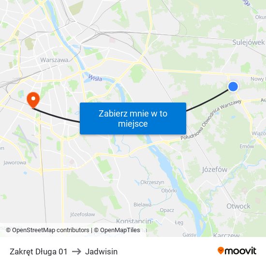 Zakręt Długa 01 to Jadwisin map