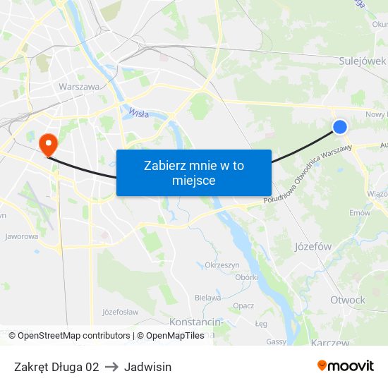 Zakręt Długa 02 to Jadwisin map