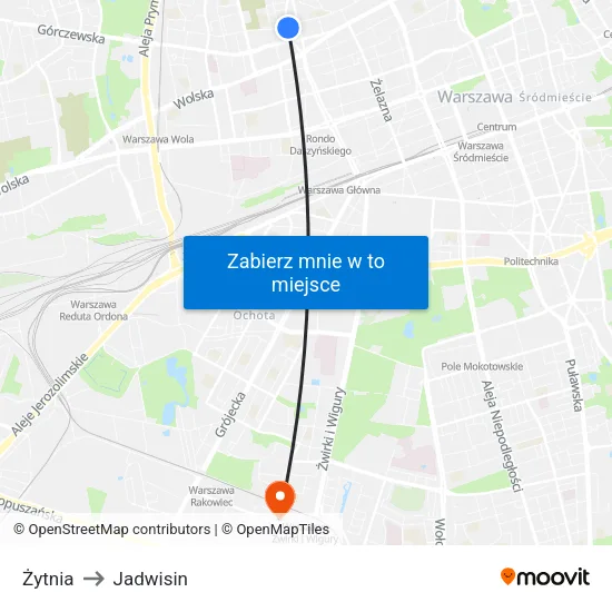 Żytnia to Jadwisin map