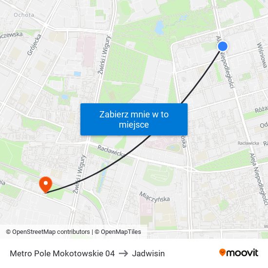 Metro Pole Mokotowskie 04 to Jadwisin map