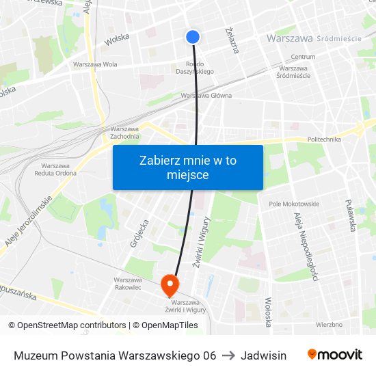 Muzeum Powstania Warszawskiego to Jadwisin map