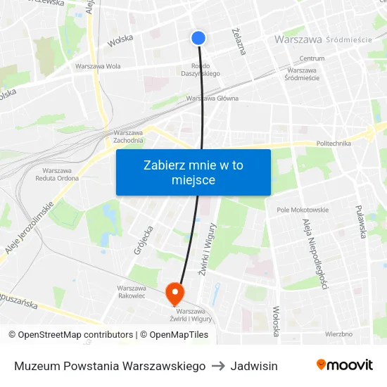 Muzeum Powstania Warszawskiego to Jadwisin map