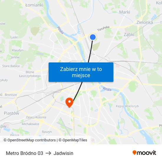 Metro Bródno 03 to Jadwisin map