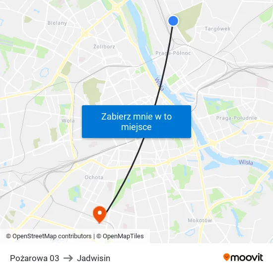 Pożarowa to Jadwisin map