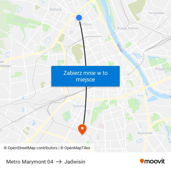 Metro Marymont 04 to Jadwisin map