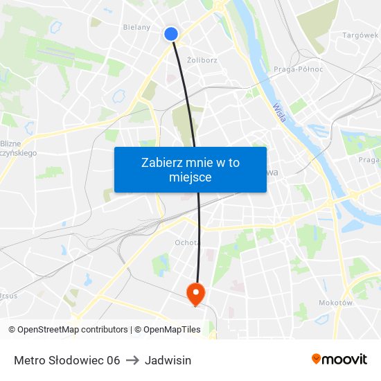 Metro Słodowiec 06 to Jadwisin map