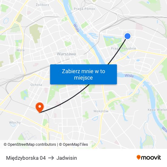 Międzyborska 04 to Jadwisin map