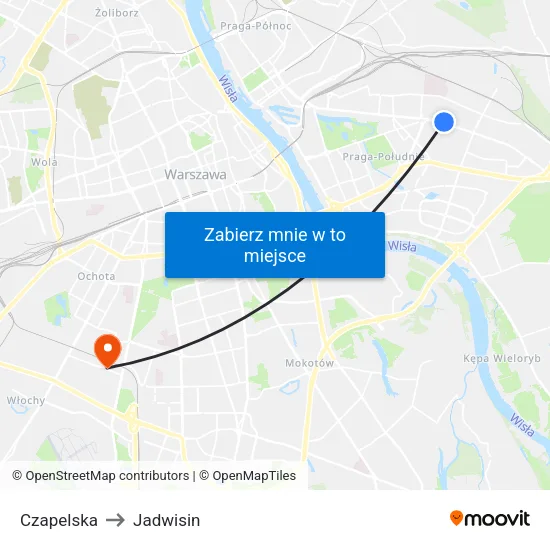 Czapelska to Jadwisin map