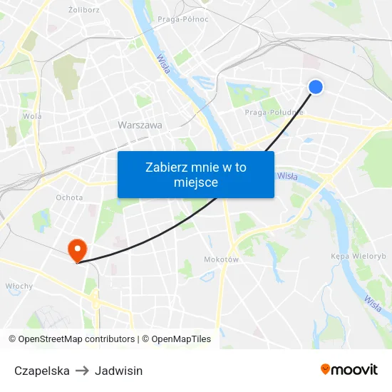 Czapelska to Jadwisin map