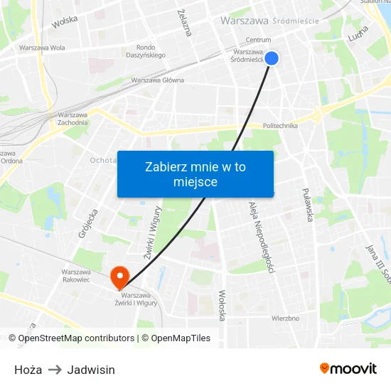 Hoża to Jadwisin map
