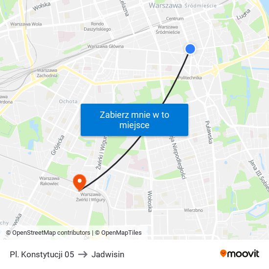 Pl. Konstytucji 05 to Jadwisin map