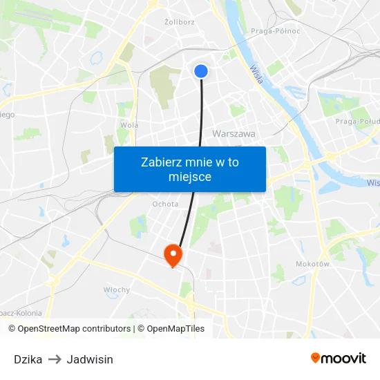 Dzika to Jadwisin map