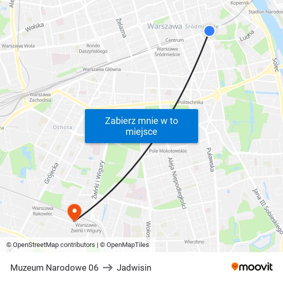 Muzeum Narodowe to Jadwisin map