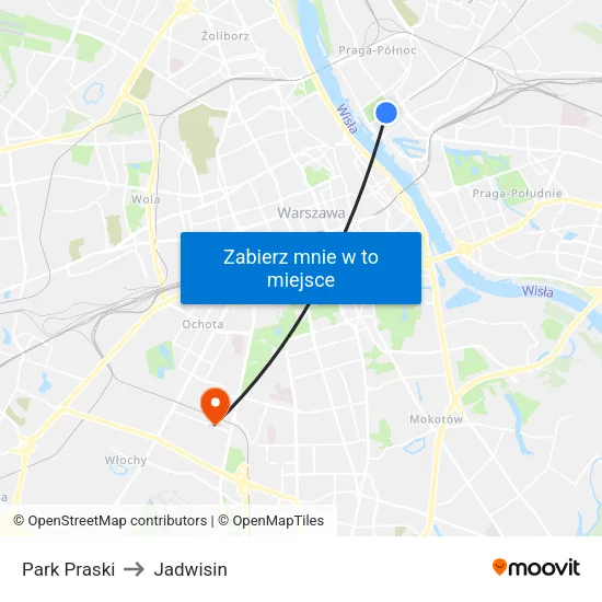 Park Praski to Jadwisin map