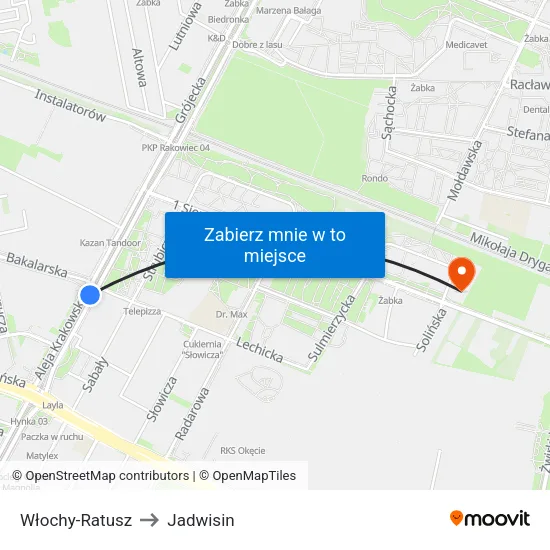 Włochy - Ratusz to Jadwisin map