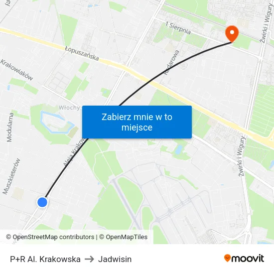 P+R Al. Krakowska to Jadwisin map