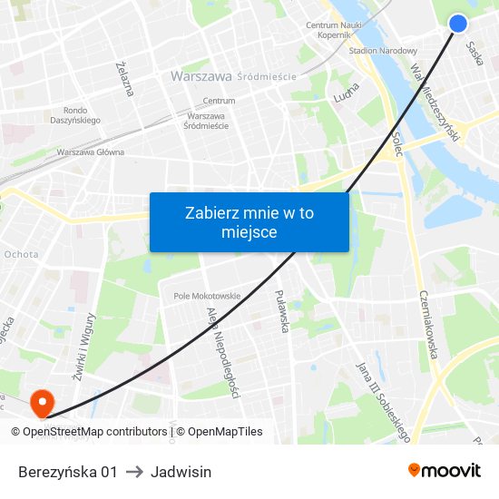 Berezyńska 01 to Jadwisin map