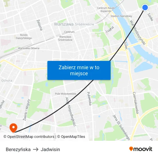 Berezyńska to Jadwisin map
