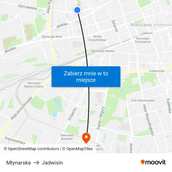 Młynarska to Jadwisin map