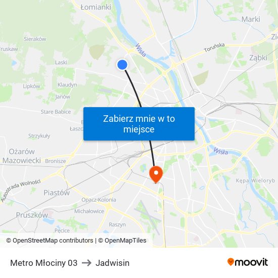 Metro Młociny 03 to Jadwisin map