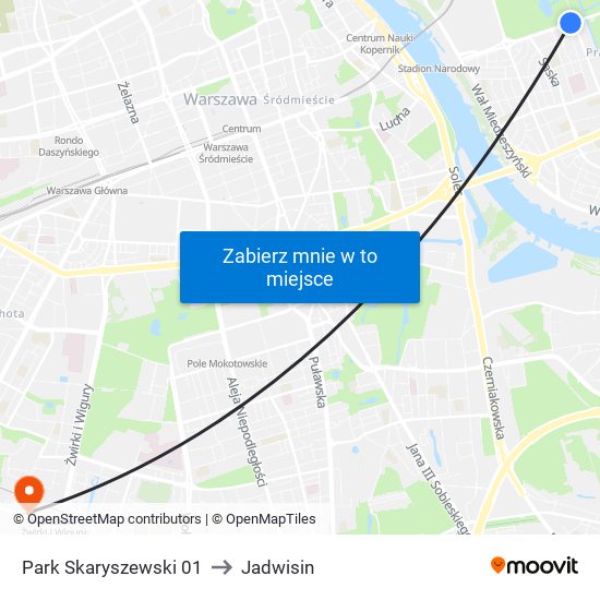 Park Skaryszewski 01 to Jadwisin map