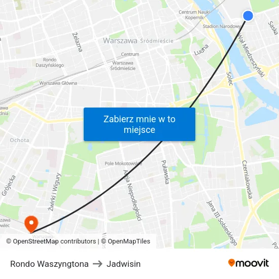 Rondo Waszyngtona to Jadwisin map