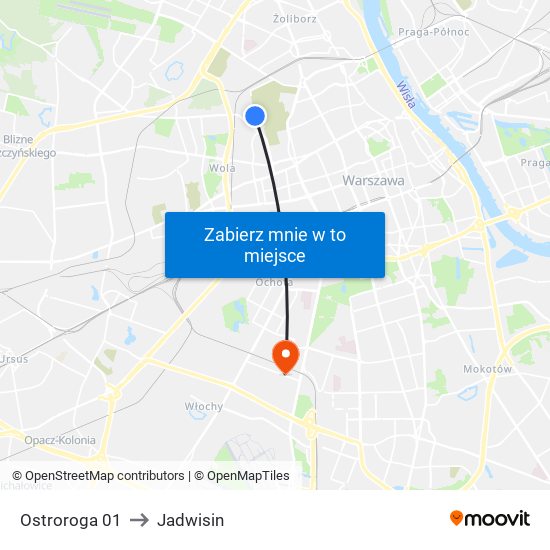 Ostroroga 01 to Jadwisin map