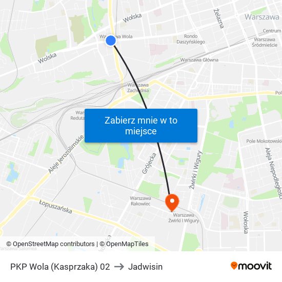 PKP Wola (Kasprzaka) 02 to Jadwisin map