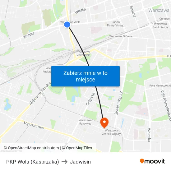 PKP Wola (Kasprzaka) to Jadwisin map