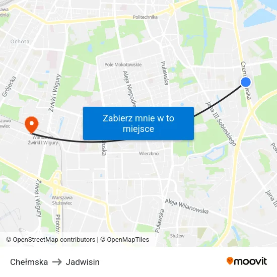 Chełmska to Jadwisin map