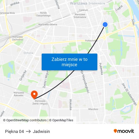 Piękna 04 to Jadwisin map