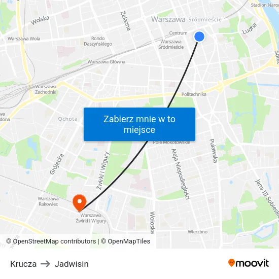 Krucza to Jadwisin map