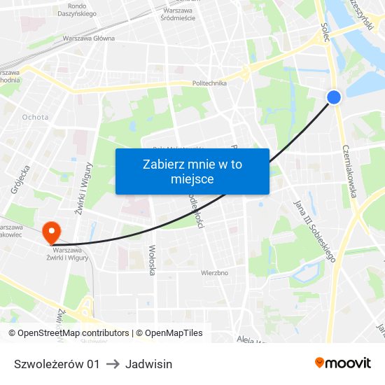 Szwoleżerów 01 to Jadwisin map